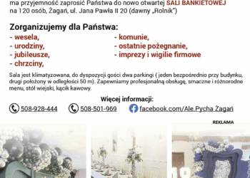 SALA WESELNA ”ALE PYCHA” W ŻAGANIU